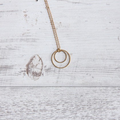 Necklace long double Circle