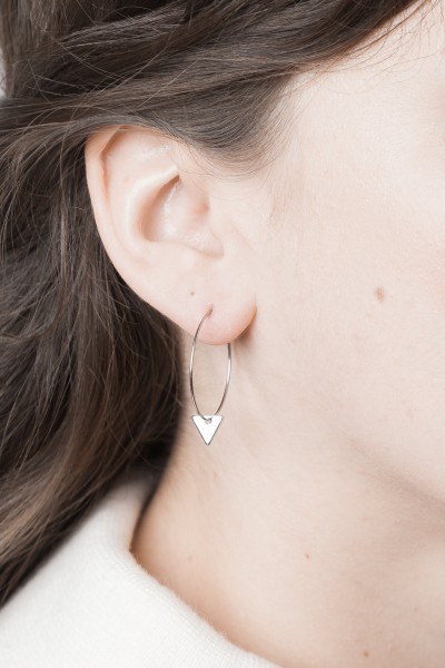 Earring Creole Tiny Triangle silver