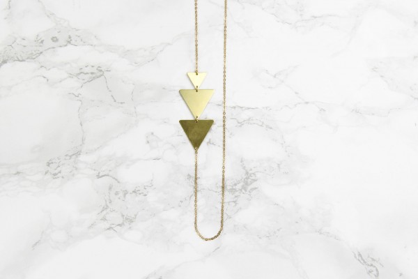 Necklace long asymmetrical Triangles