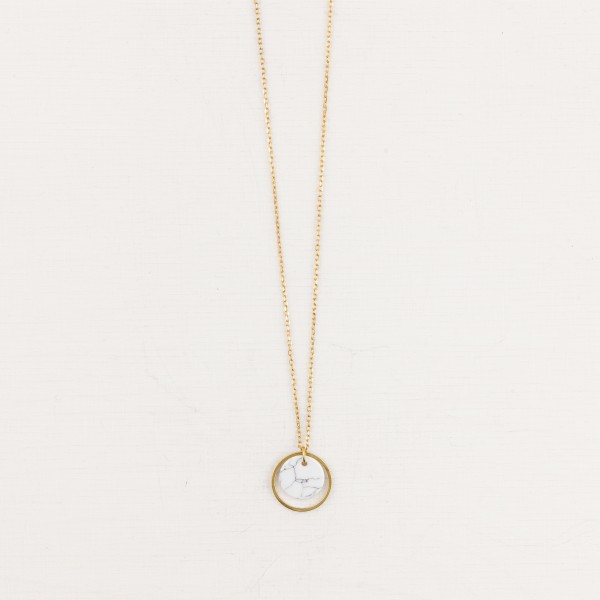 Necklace short Circle and Marble