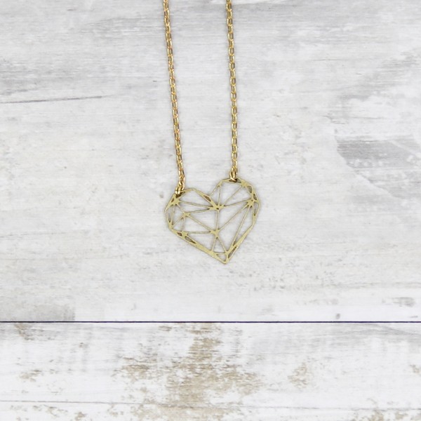 Necklace short geometric Heart