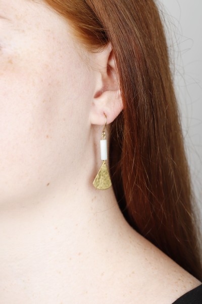 Earring hanging gemstone Tube