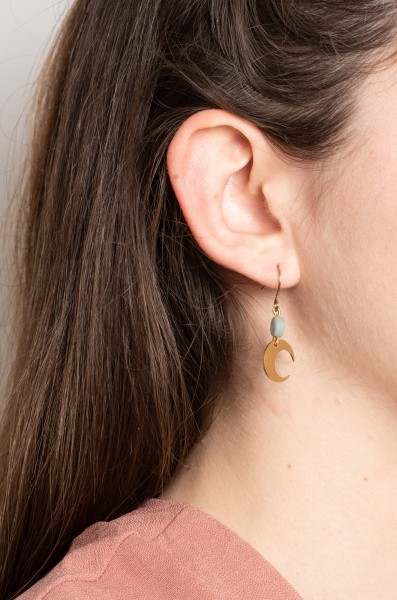 Earrings Gemstone and Moon