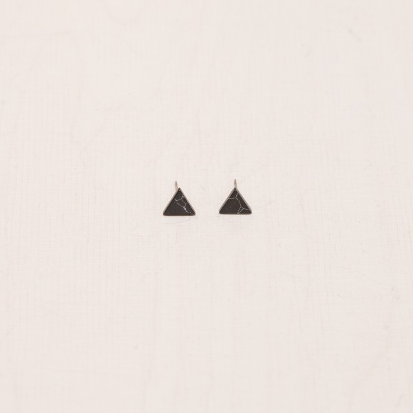Earring Stud Triangle Marble